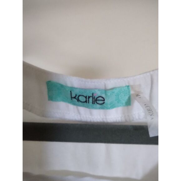 Karlie White V-Neck Sleeveless Blouse Sz Small - Picture 3 of 3